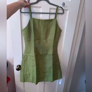 Refofmation Phillipa Linen Dress in Avocado green size 10